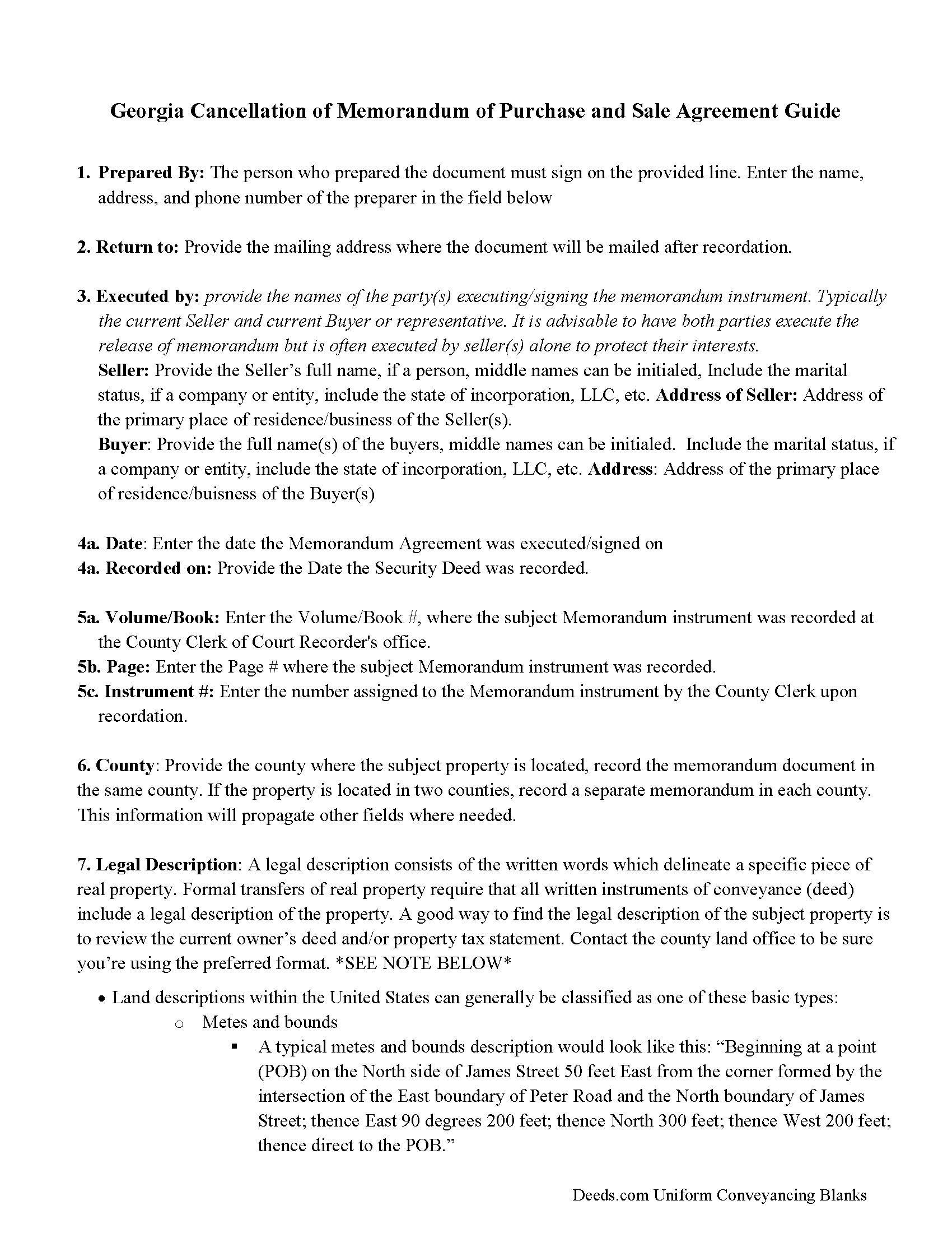 Haralson County Full Release of Memorandum of Purchase and Sale Agreement Guide