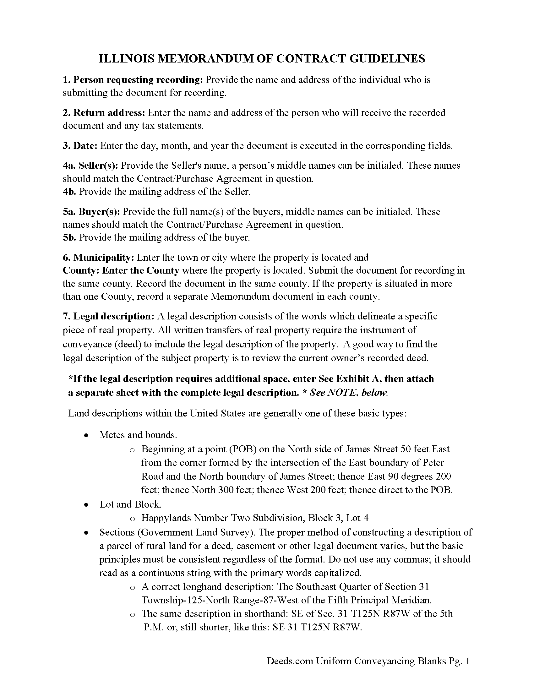 Clinton County Memorandum of an Installment Sales Contract Guide