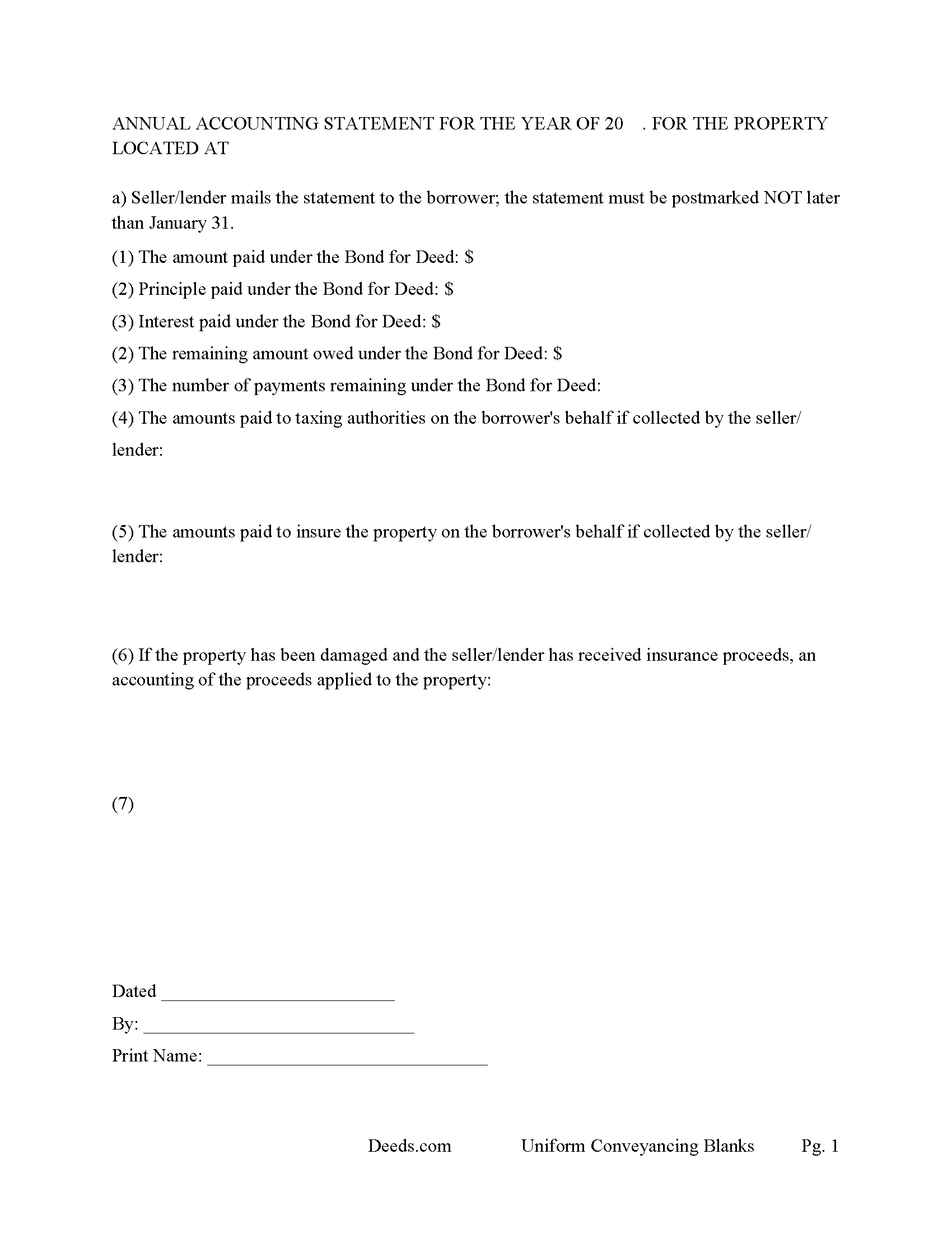 Adams County Annual Accounting Statement Form