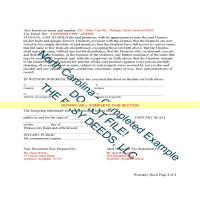 Currituck County Completed Example of the Warranty Deed Document