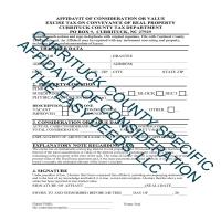 Currituck County Affidavit of Value Form