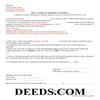 disclaimer interest columbia district form county document deeds