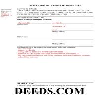 columbia district revocation transfer death county completed example form document deeds