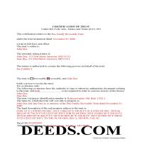 Charles County Certificate of Trust Form | Maryland | Deeds.com