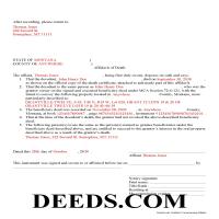 Flathead County Beneficiary Deed Affidavit of Death Form | Montana ...