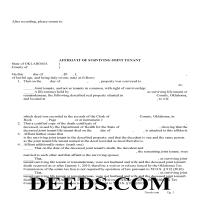 Rogers County Affidavit of Surviving Joint Tenant Forms | Oklahoma ...